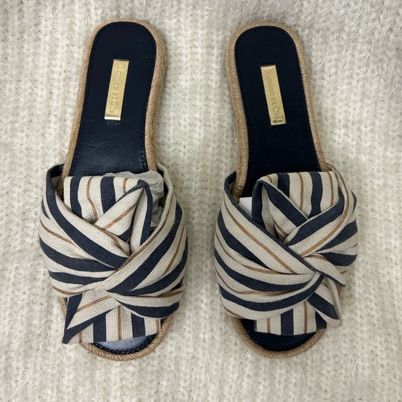 Louise et cie Camille espadrille bow slide open toe casual sandal Sz-6M. J - Picture 3 of 8
